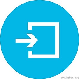 深藍色箭頭標志圖標素材