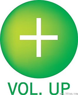 綠色VOL.UP圖標素材