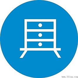 藍(lán)色背景柜子圖標(biāo)