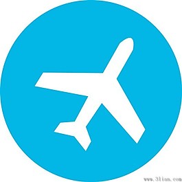 藍色飛機圖標