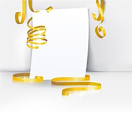 彩色絲帶纏繞立體邊框矢量素材