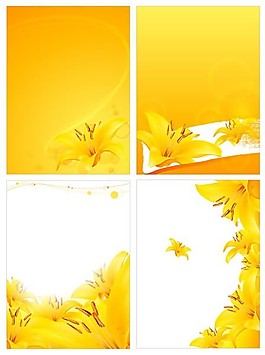 金黃色百合花花邊