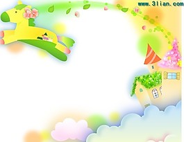 卡通夢幻風景邊框