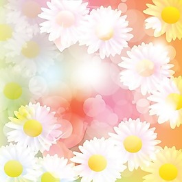 矢量夢幻花朵繽紛素材