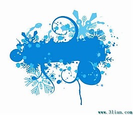 藍色邊框花紋