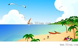 夏日海灘風景