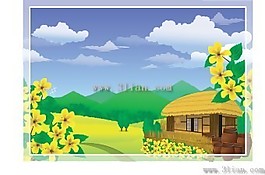 小木屋和美景