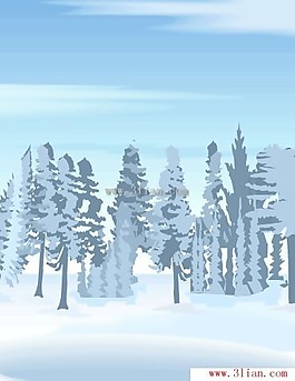 雪中樹木