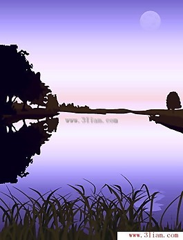 湖面夜景