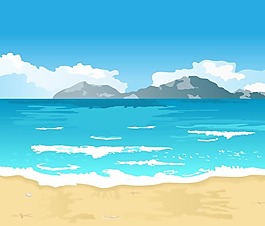 矢量海滩风光素材