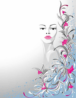 简画女性与花卉
