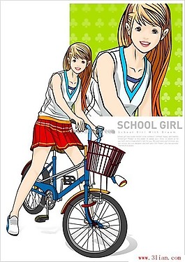 騎車的女學生