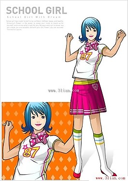 運動的女學生