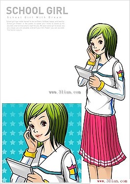 可愛的女學生