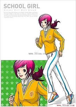 跑步的女學生