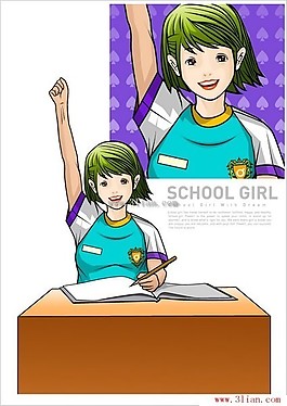 寫字的女學生