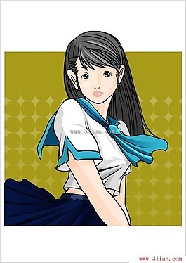 可愛的女學生