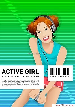 聽音樂的時尚女孩