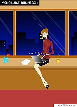 自由办公的女孩