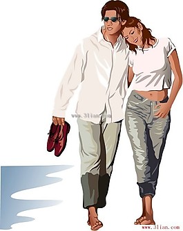 海邊浪漫情侶