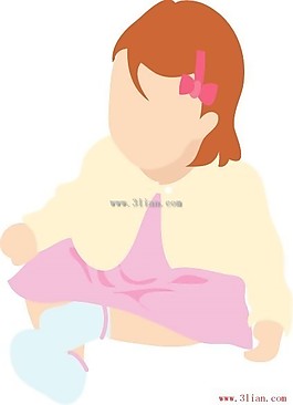 可愛小女孩,剪影