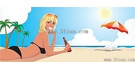夏日沙灘美女