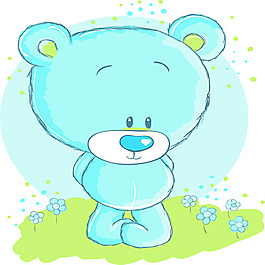 淡蓝可爱小熊