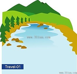 卡通山水風景