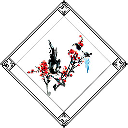 移門 棱形 喜鵲 迎春