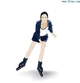 滑旱冰的女孩