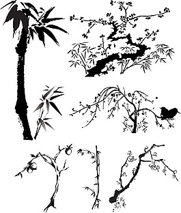 水墨畫樹木