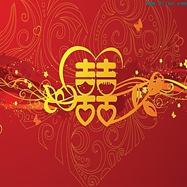 双喜婚庆图案素材