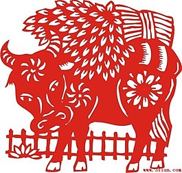 傳統(tǒng)牛年剪紙