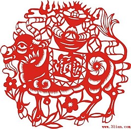 牛年喜慶剪紙