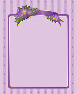 矢量紫色鲜花边框素材