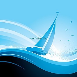 帆船海浪