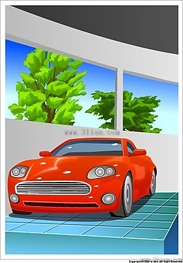 红色汽车