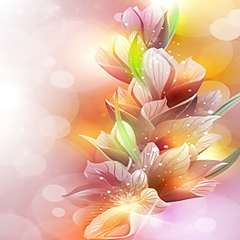 矢量炫彩艷麗花紋
