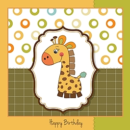 矢量卡通生日賀卡素材