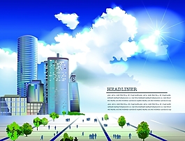 現(xiàn)代城市風(fēng)景矢量素材