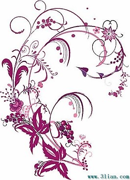 紅色植物花卉花紋eps