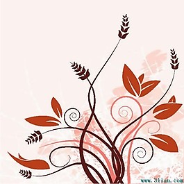 矢量植物花纹