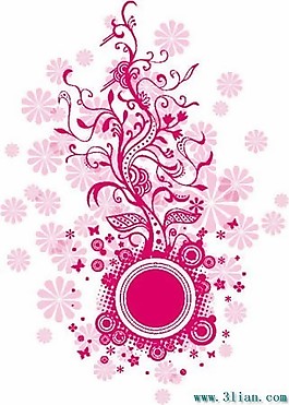 粉红花卉花纹