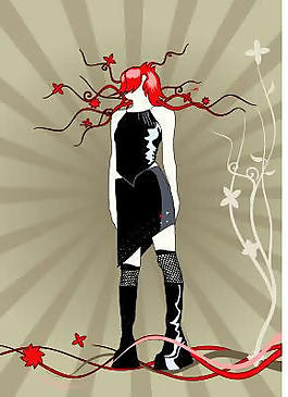 女性與歐式花紋