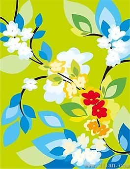 矢量花朵花紋