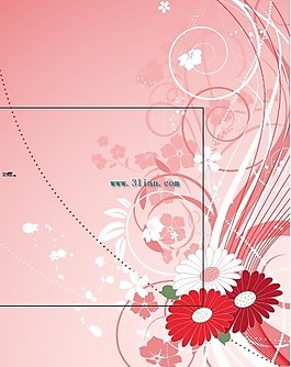 花朵與粉色背景