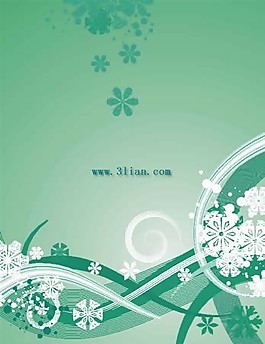 矢量精美蓝色背景与花朵