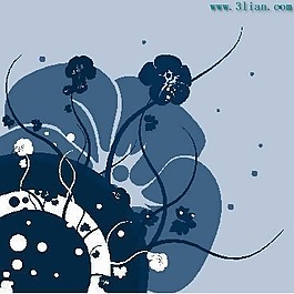 深藍(lán)色背景與花紋