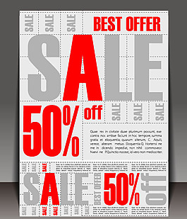 矢量百分比降價展板