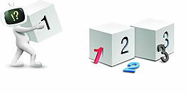 3D小人與數字信息素材